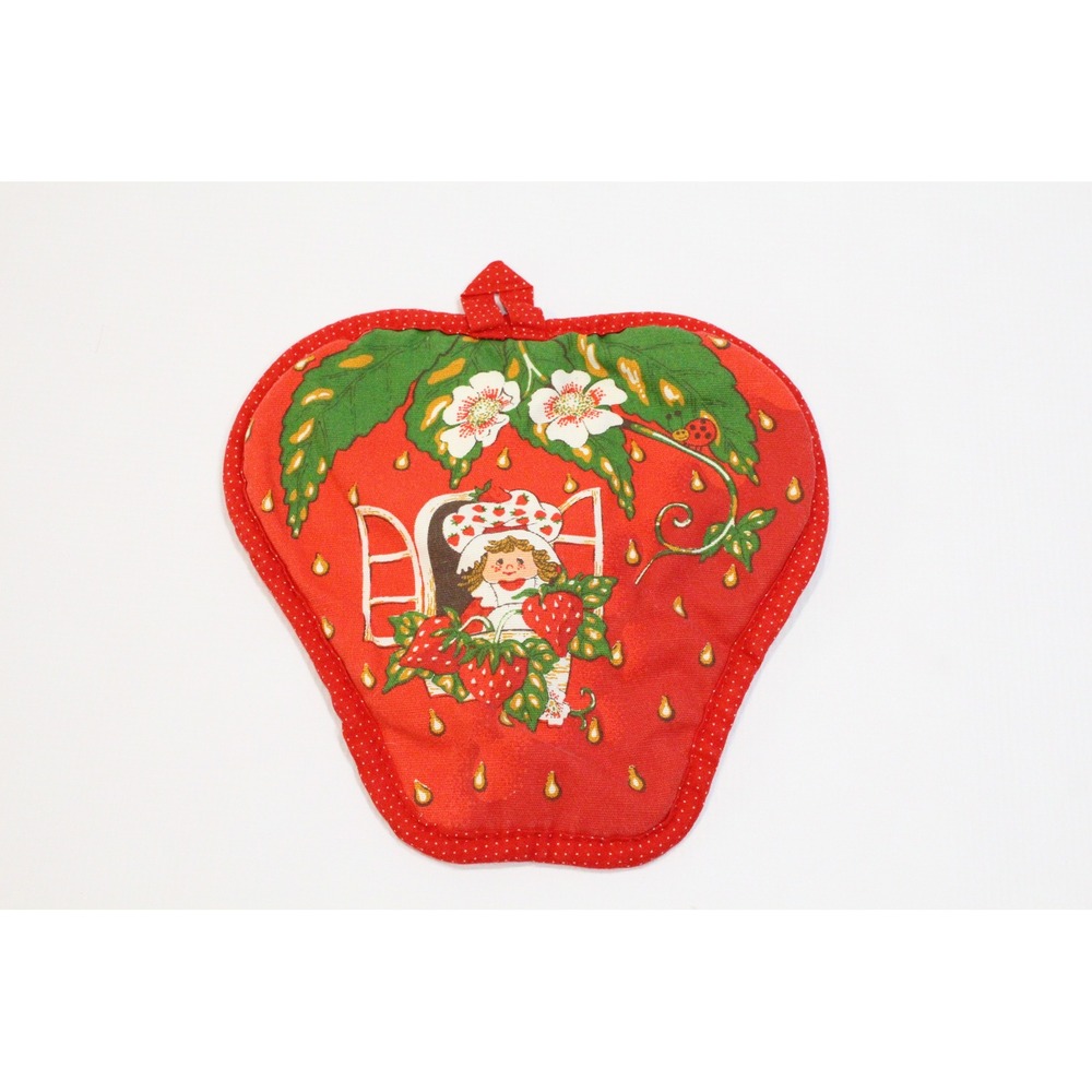 Vintage 1980 Strawberry Shortcake Potholder American Greetings Red Quilted